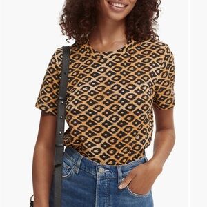 Scotch & Soda Black and Tan Fitted Short Sleeve T-Shirt